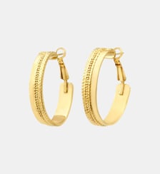 Boucles d'oreilles créoles fines   doré à l'or fin - Ashanti Satellite