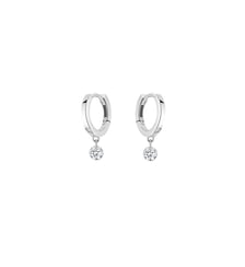 Mini Créoles 360° - 2 diamants, poids total 0,14ct approx. - Or blanc 750‰ La Brune & La Blonde