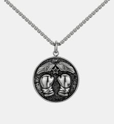 COLL. mono-motif Médaille Boxe Argent en Acier 316L Phebus