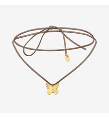 Collier/bracelet cordon doré kaki petit modèle - butterfly Caroline Najman