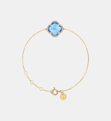 Bracelet, topaze swiss blue, diamants, or jaune Morganne Bello