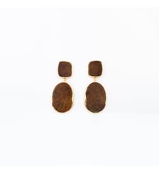 Boucles d'oreilles effet pierre marron Balaboosté
