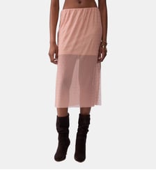 Jupe midi en tulle brodé Liu Jo