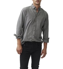 Chemise droite en coton chambray manches longues Kirklands Rodd & Gunn