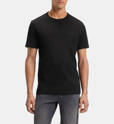 T-shirt droit signature en coton flammé  BOSS