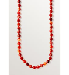Collier en argent 925 plaqué or jaune 18 carats avec perles d’agate rouge Aristocrazy