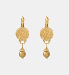 Boucles d'oreilles dormeuses élégantes   doré à l'or fin - Noor Satellite