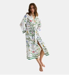Kimono long col kimono en satin Laurence Tavernier