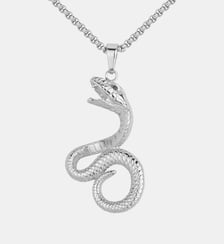 Collier Serpent Argent en Acier Phebus