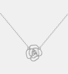 Collier chaîne Rose Perlée | Ardente en Argent avec diamant blanc La Garçonne Diamant