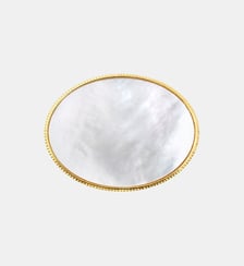 Broche ovale   doré à l'or fin - Ashanti Satellite
