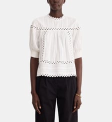 Blouse en coton à broderies - CORAL Pablo