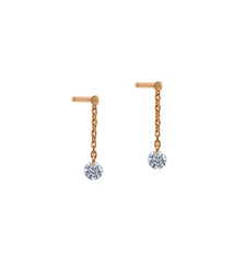 Mini Pendants d'oreilles 360° - 2 diamants, poids total 0,40ct approx. - Or rose 750‰ La Brune & La Blonde