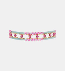 Bracelet manchette perles et liens fermoir aimanté YLIM Hipanema