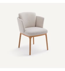 Fauteuil de table pied chêne et tissu natté Jabote AM.PM