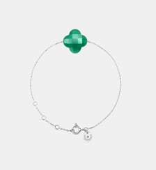 Bracelet, agate verte, or blanc Morganne Bello