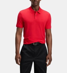 Polo modèle Pallas en coton biologique avec logo brodé BOSS