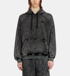 Sweat à capuche en coton lavé avec broderie Oval D Diesel