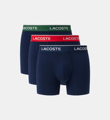 Lot de 3 boxers longs coton stretch Lacoste