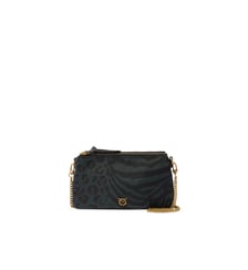 Petit sac à bandoulière double bag mini en nylon à imprimé animalier Pinko