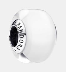Mini Charm en Verre de Murano Blanc Pandora