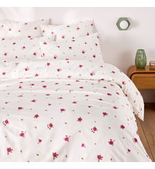 Parure de lit en 30% de coton recyclé, taie rectangulaire, imprimé roses La Redoute Interieurs