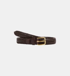 ceinture en cuir de vachette tressé Agnès b.
