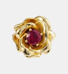 Broche rose dorée Mona Lisa et pierre rose Les Néréides