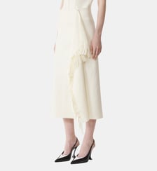 Jupe À Franges En Maille De Coton Lanvin