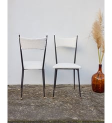 Paire de chaises en métal Alma N°1048- Produit chiné Debongout