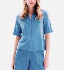 Chemise carris - Motif uni - Coton - Coupe droite Caroll