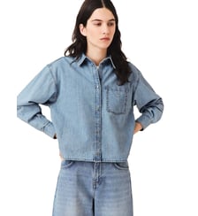 Chemise en denim avec logo Maje