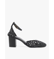 sandales à talon Gina en cuir noir Agnès b.