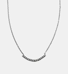 Collier en argent 925 avec finition gunmetal et topazes blanches Aristocrazy