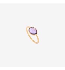 Bague améthyste plaquée or - serti pm Caroline Najman