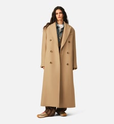 Manteau long double boutonnage en laine AMI Paris