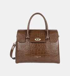 Sac cabas griffe cuir effet croco Lancaster