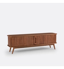 Meuble TV en frêne et plaqué, 2 portes coulissantes, largeur 160 cm La Redoute Interieurs