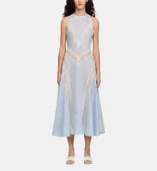 Robe longue à détails dentelle Sandro