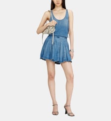Minijupe plissée en denim léger délavé Diesel