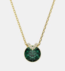 Pendentif Bella V, Vert, Doré à l’or 18 carats (750/1000) Swarovski