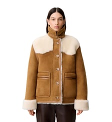 Veste peau lainée col cuir Claudie Pierlot