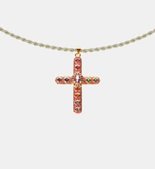 Collier chaîne avec cordon coloré et pendentif BONIFACE Hipanema