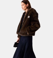 Blouson oversize en fausse fourrure Maje