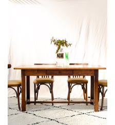 Table à manger en chêne foncé Romy N°1609 - Produit chiné Debongout