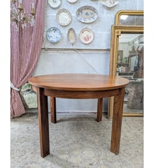 Table à manger ronde en bois foncé Karla N°1127- Produit chiné Debongout