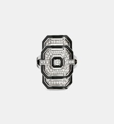 Bague My Way émail diamants et argent Statement