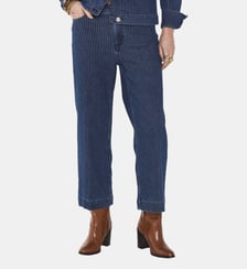 Jean Droit Et Cropped À Rayures En Coton Rosie Maison 123