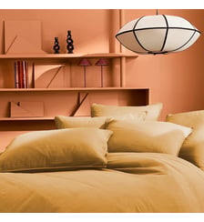 Lot de 2 taies gaze de coton lavé uni beige Malia lin Garnier Thiebaut