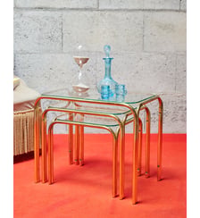 Tables gigognes en laiton Barbara N°161- Produit chiné Debongout